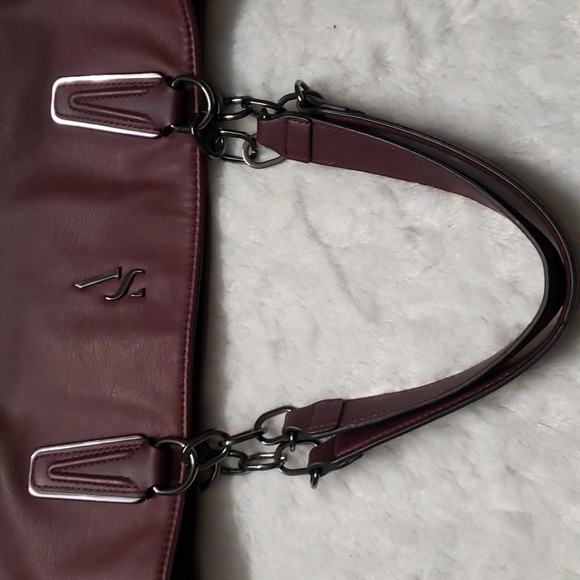 Simply Vera by Vera Wang Large Shoulder Bag Tote Maroon Fades to Black - Picture 16 of 16